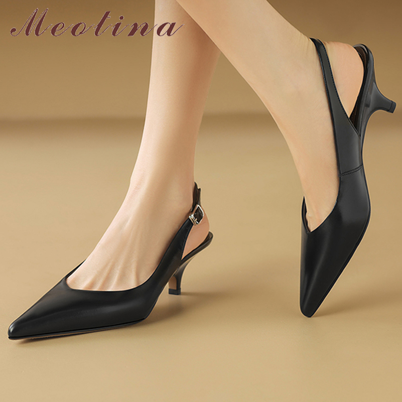 Women'S Shoes Size 40 In Us - Meotina Kadın Hakiki Deri Arkası Açık
