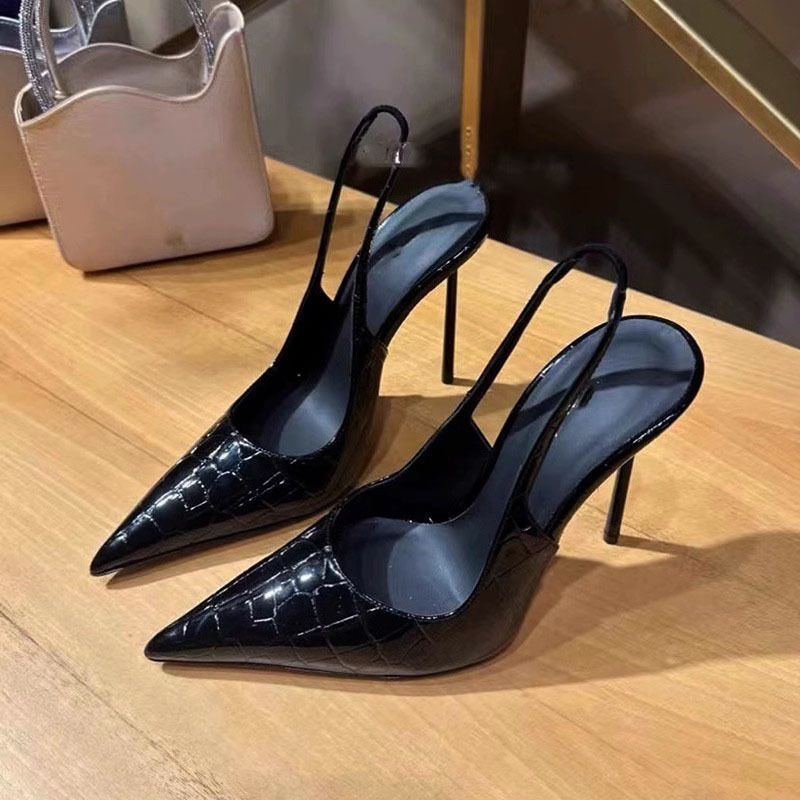 Women'S Shoes Size 40 In Us - Kadınlar 7CM Sandalet Siyah Rugan Deri