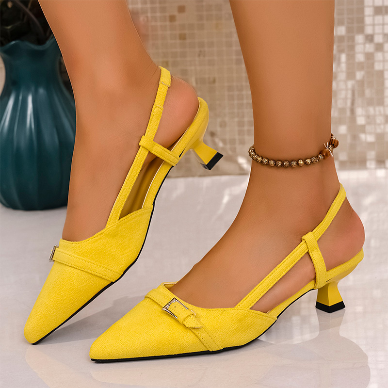 Women'S Shoes Yellow - Moda Sarı Yüksek Topuklu Sandalet Kadınlar