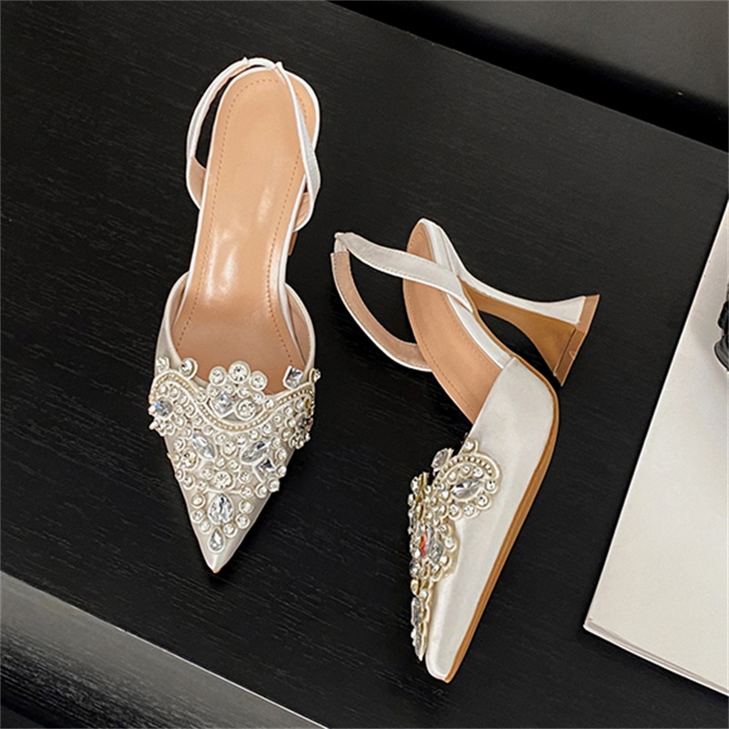 Women Shoes Ysl - Eilyken Bahar Kristal Elmas Slingback Kadın