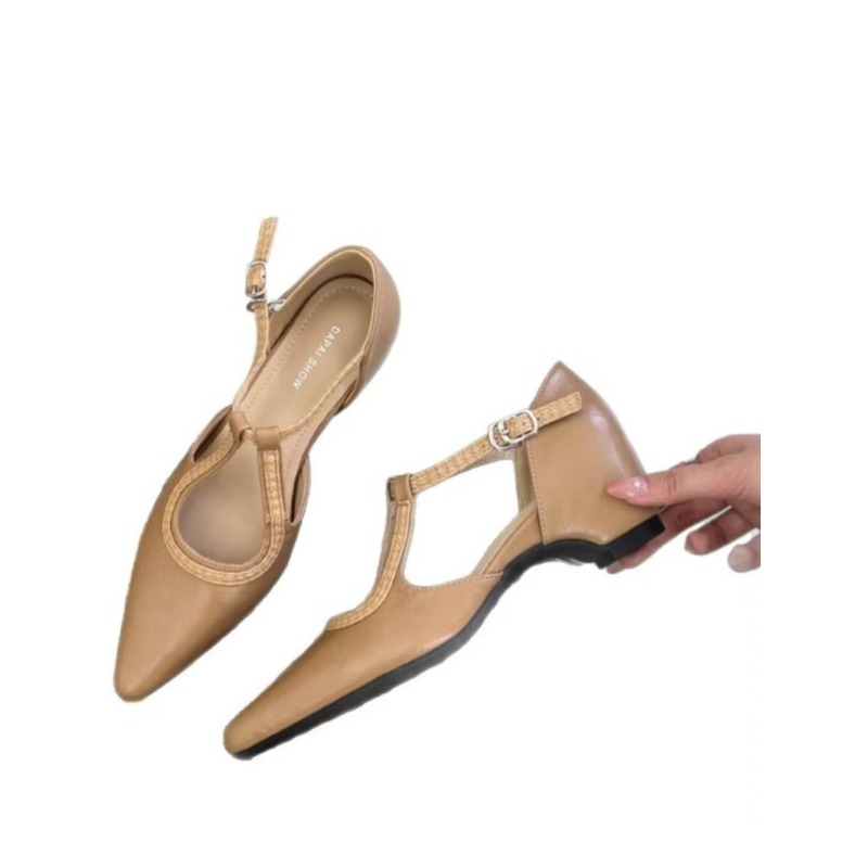 Women'S Shoes Yellow - 2026Will&Zest Sarı T-Askılı Rugan Deri Drag