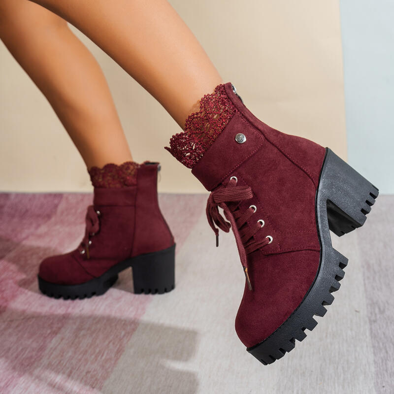Seksi Dantel Eklemeli Kalın Ta - Women'S Shoes Red Bottoms incelemesi ve fiyatı