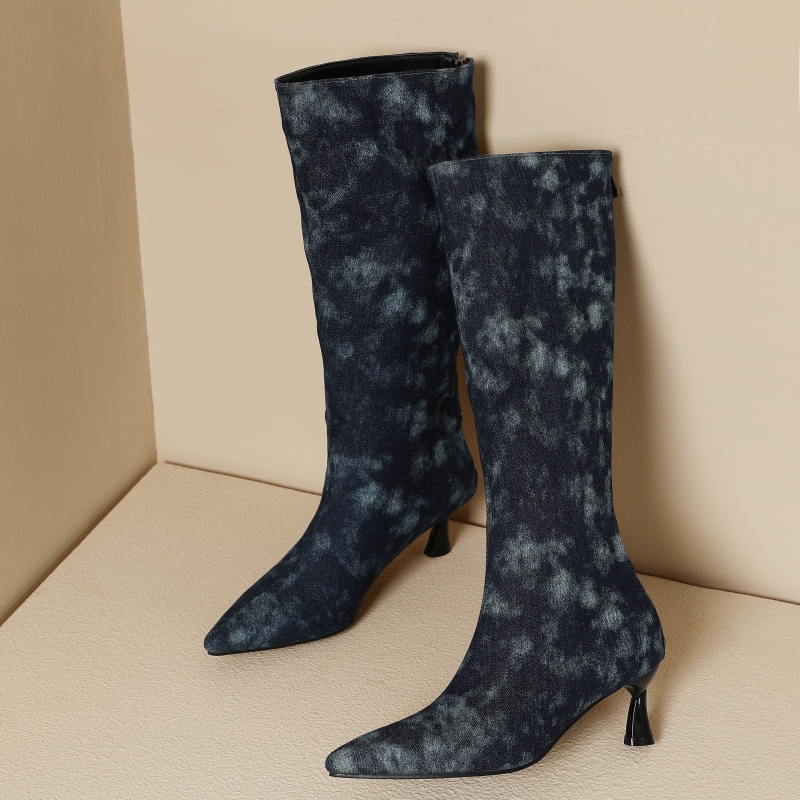 Mavi Kot Diz Yüksek Çizmeler K - Women Shoes Jeans incelemesi ve fiyatı