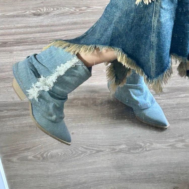 Pilili Denim yarım çizmeler ka - Women Shoes Jeans incelemesi ve fiyatı