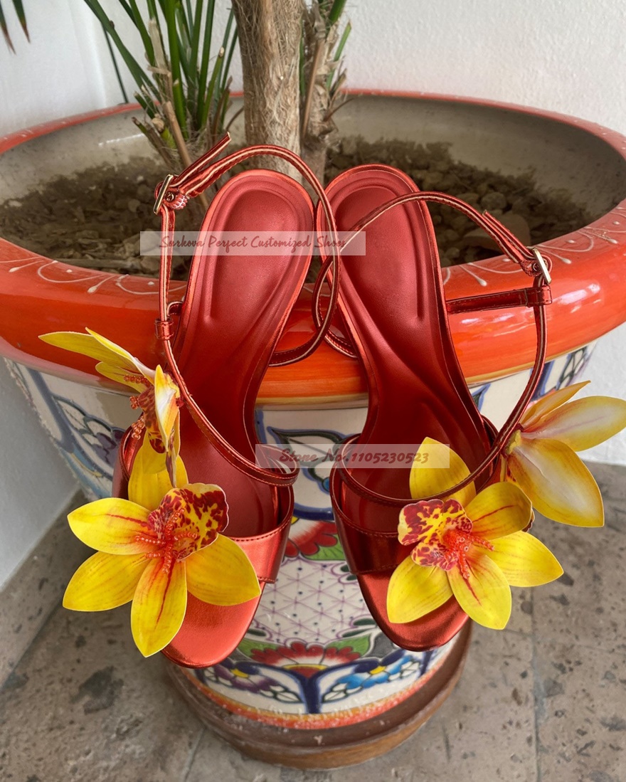 Metalik Mat Slingback Çiçek De - Women'S Shoes Yellow incelemesi ve fiyatı