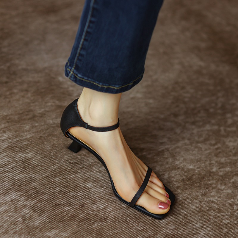 Yeni stil moda kare burunlu aç - Square Toe Mule incelemesi ve fiyatı